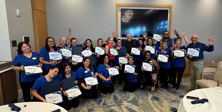 The graduates of the English as a Second Language classes